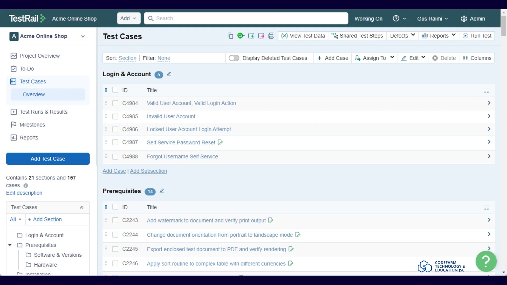 Theo dõi và cập nhật các phiên bản test case