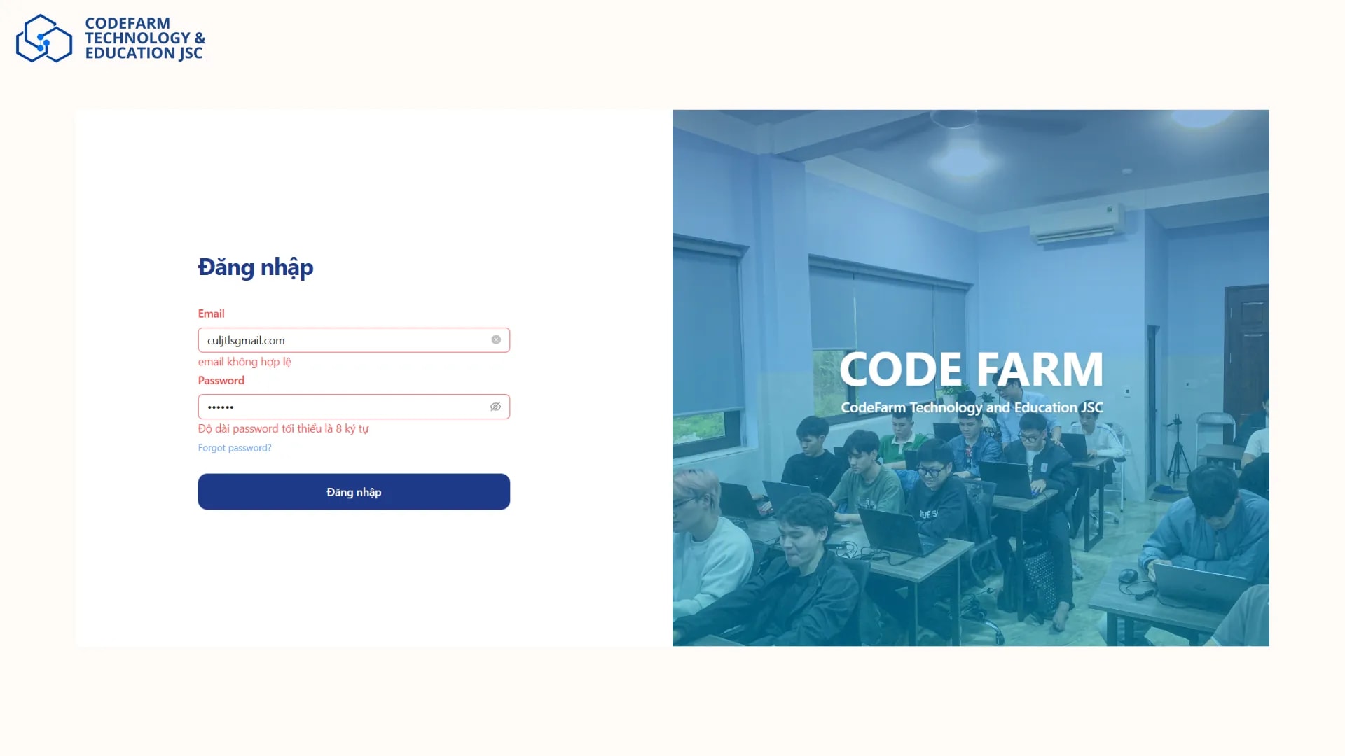 Một kiểm thử thủ công sử dụng sức người để kiểm tra form login